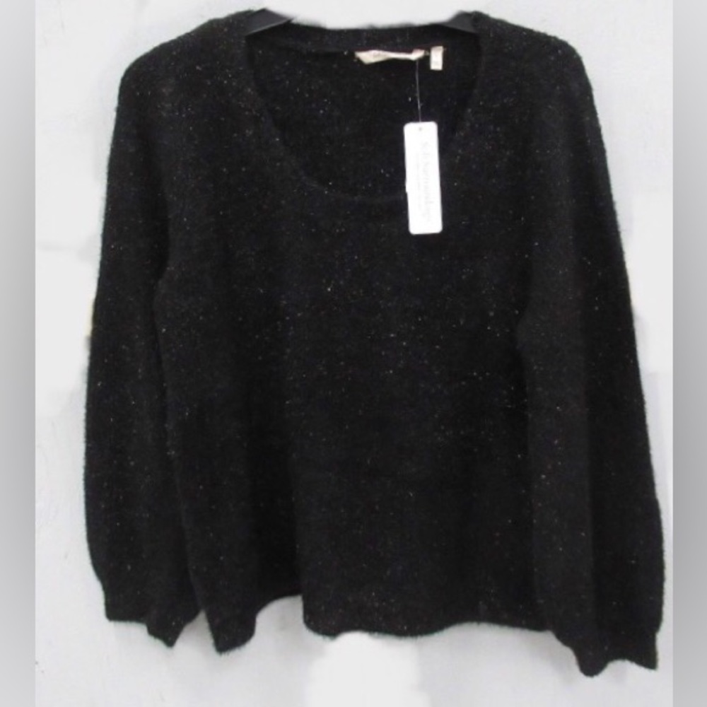 New Soft Surroundings Ciara sparkle sweater L large black pullover